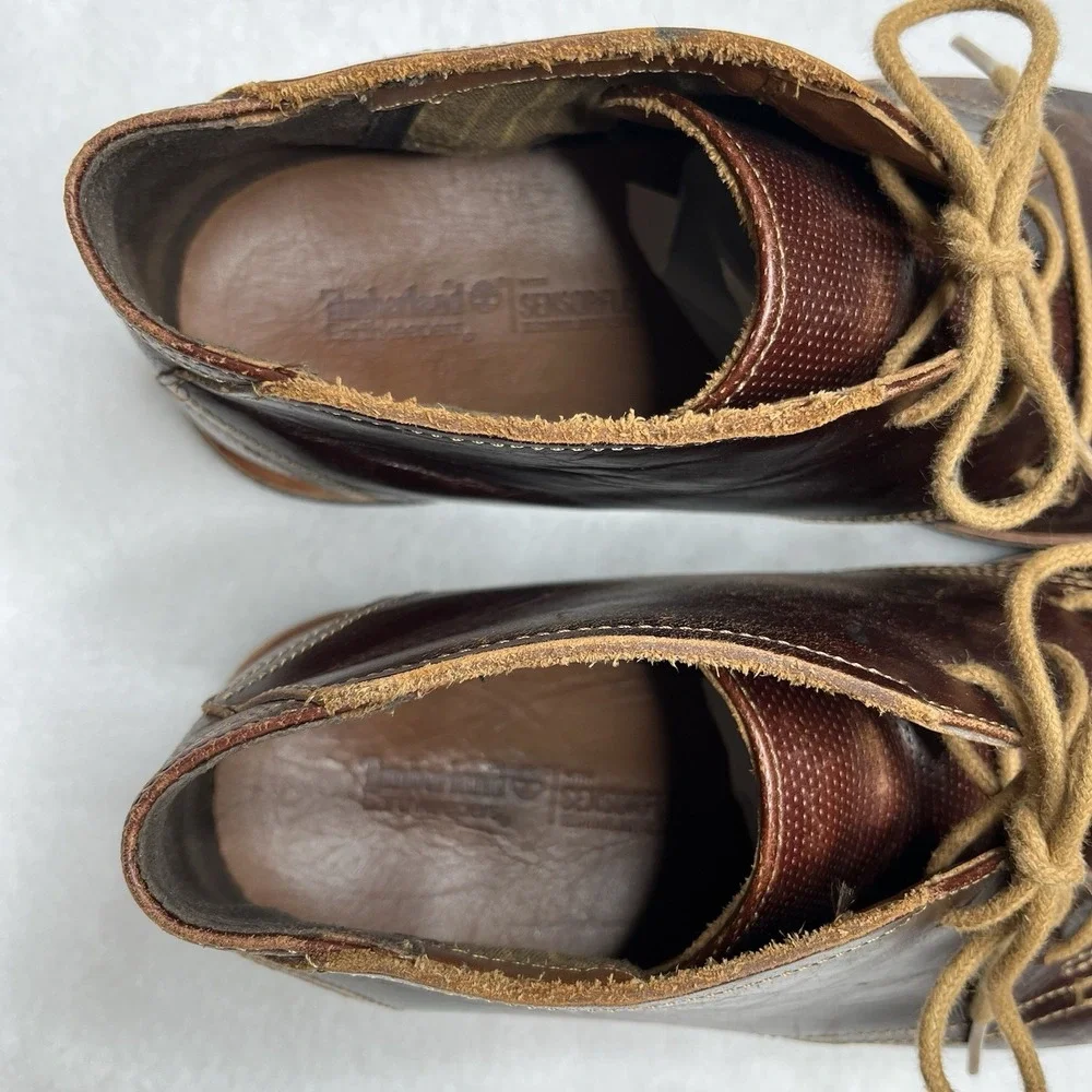 Timberland Boot Company Leather Boots Chukka Brown Mens Size 9